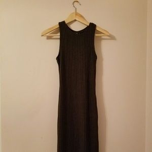 Olive green sleeveless sweater dress